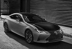 Black and white photo of Lexus RC-F